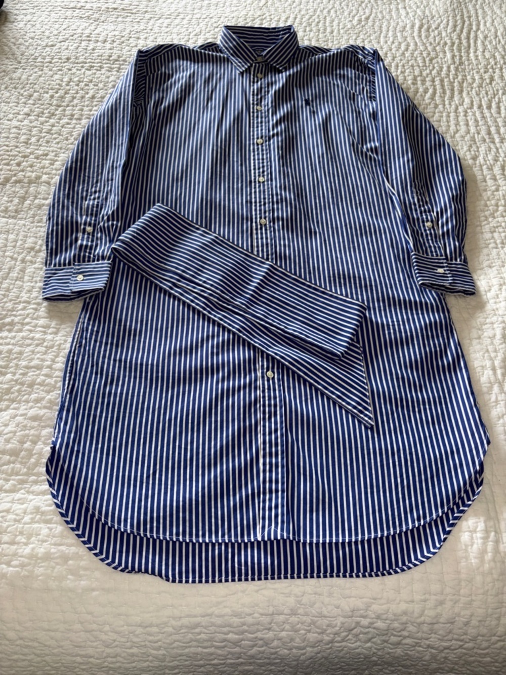 Polo Ralph Lauren Women’s Blue & White Stripe Shirt Dress 10 BNWOT